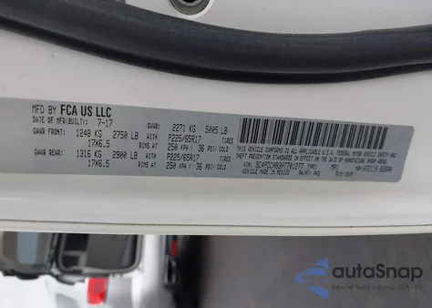 2017 Dodge Journey Se z USA, uszkodzony, nr VIN 3C4PDCAB3HT701277